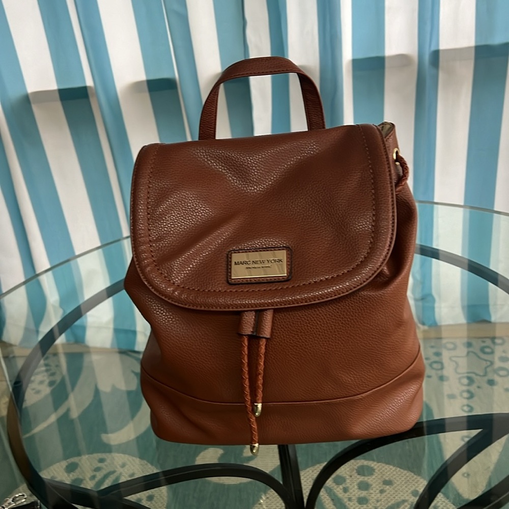 Marc Andrew New York leather backpack. Great condition.straps from 9” to 17”